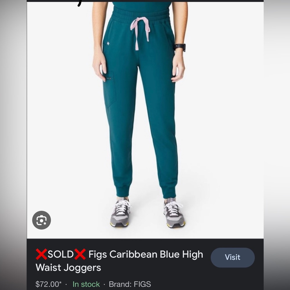 Figs Zamora Caribbean blue scrub bottoms size S